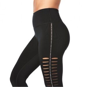 LIKE NEW | Zumba Lovers High Waisted Slashed Ankle Leggings - Bold Black